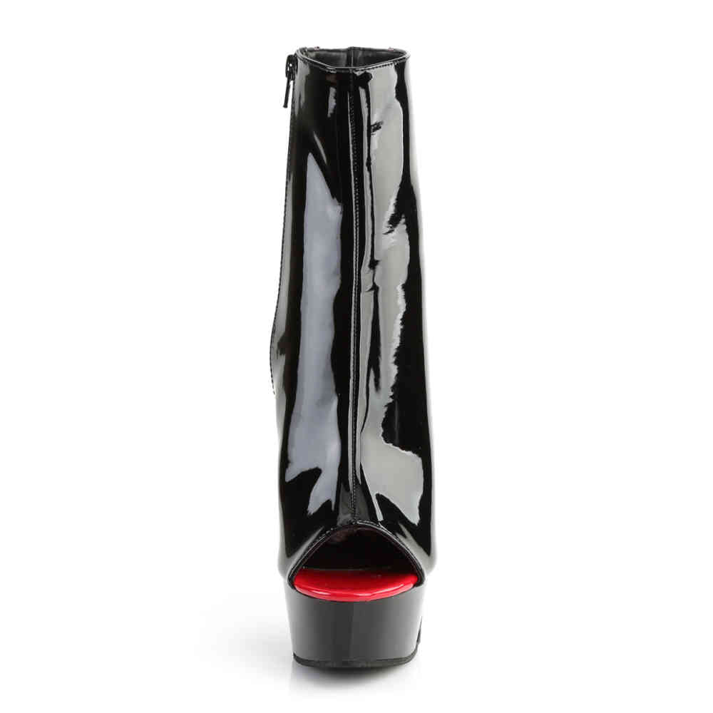 Pleaser - DELIGHT1025 Plateau Laarzen - Zwart/Rood Product image
